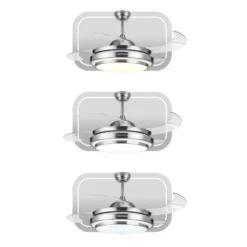 Ventilatore da Soffitto con Plafoniera LED e Pale Retrattili Aura Fan