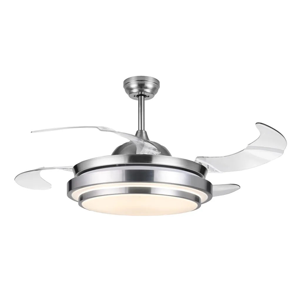 Ventilatore da Soffitto con Plafoniera LED e Pale Retrattili Aura Fan