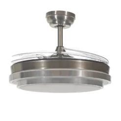 Ventilatore da Soffitto con Plafoniera LED e Pale Retrattili Aura Fan