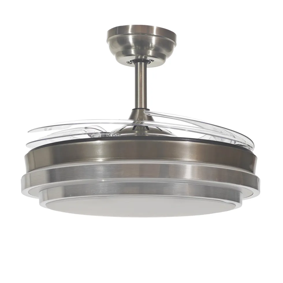 Ventilatore da Soffitto con Plafoniera LED e Pale Retrattili Aura Fan