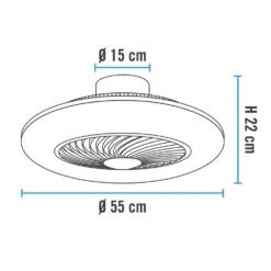Ventilatore da Soffitto con Plafoniera Wi-Fi Ellyot LED