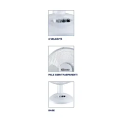 Ventilatore da tavolo Windzeta 40 Bianco