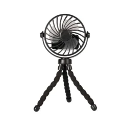 Ventilatore Ricaricabile USB da Tavolo e Portatile con Treppiede Flessibile e LED h22,5 cm