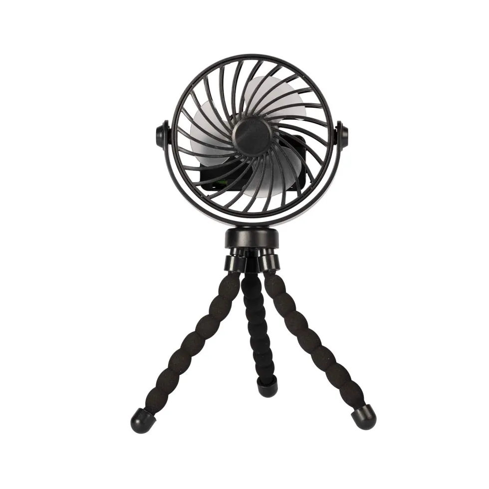 Ventilatore Ricaricabile USB da Tavolo e Portatile con Treppiede Flessibile e LED h22,5 cm