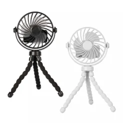 Ventilatore Ricaricabile USB da Tavolo e Portatile con Treppiede Flessibile e LED h22,5 cm