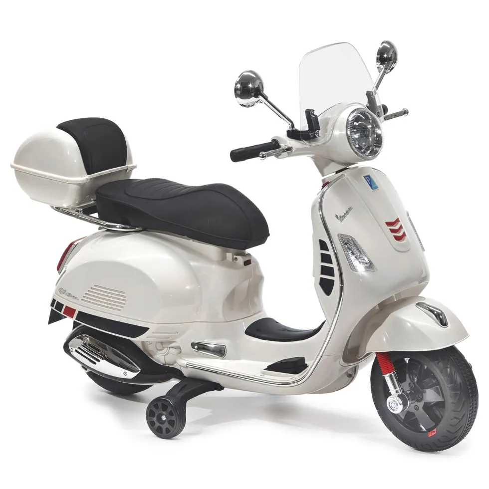 Vespa Elettrica per Bambini Bianca con Luci e Musica 3+ Anni