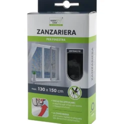 Zanzariera Velcro per finestra Antracite 130x150 cm