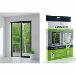 Zanzariera Velcro per Porta Finestra Modulabile Bianca h240x130 cm