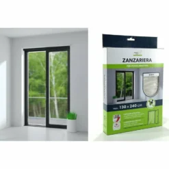 Zanzariera Velcro per Porta Finestra Modulabile Bianca h240x130 cm