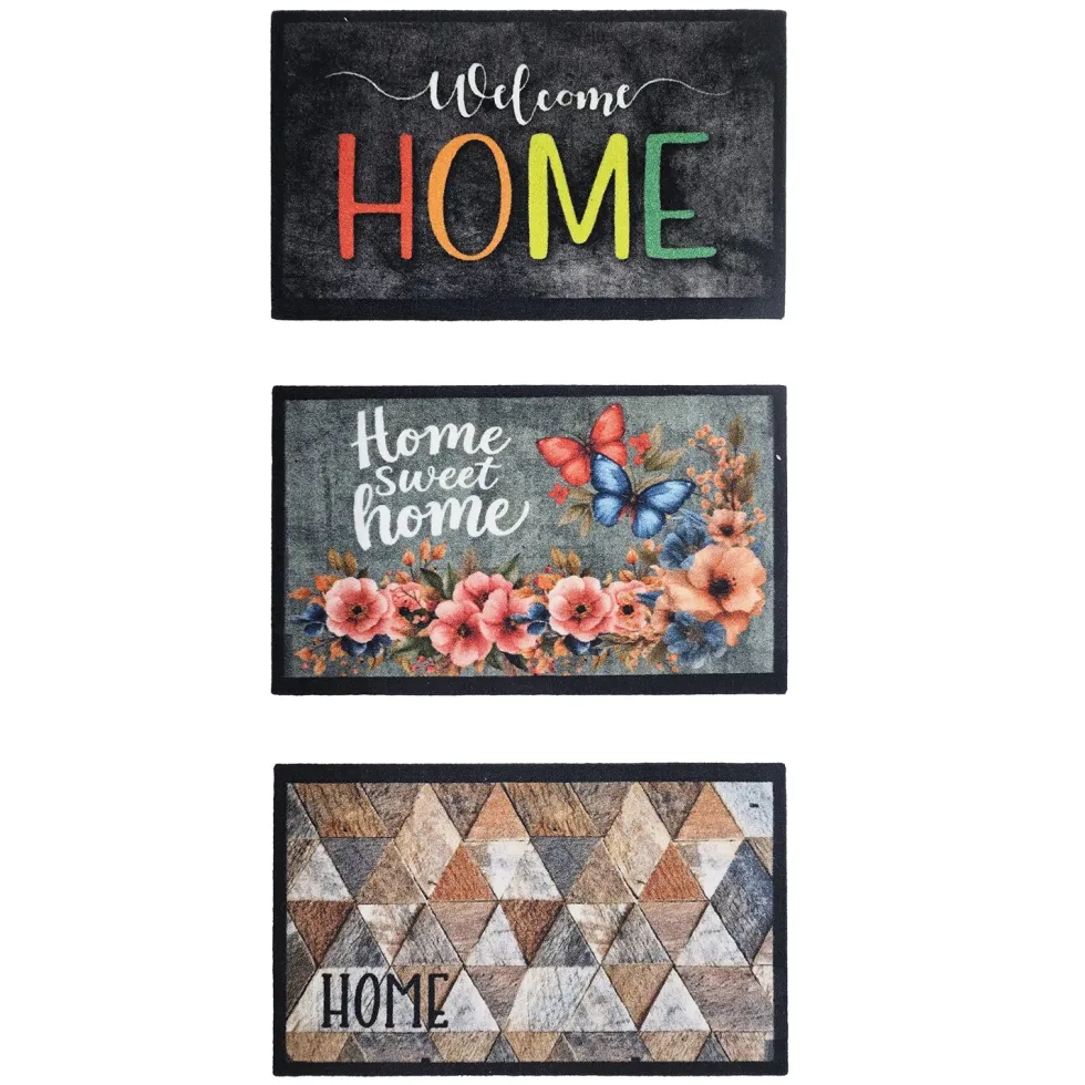 Zerbino Decorativo Antiscivolo in Nylon con Fondo in Gomma 75×45 cm