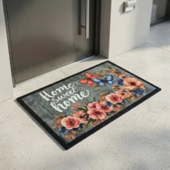 Zerbino Decorativo Antiscivolo in Nylon con Fondo in Gomma 75×45 cm